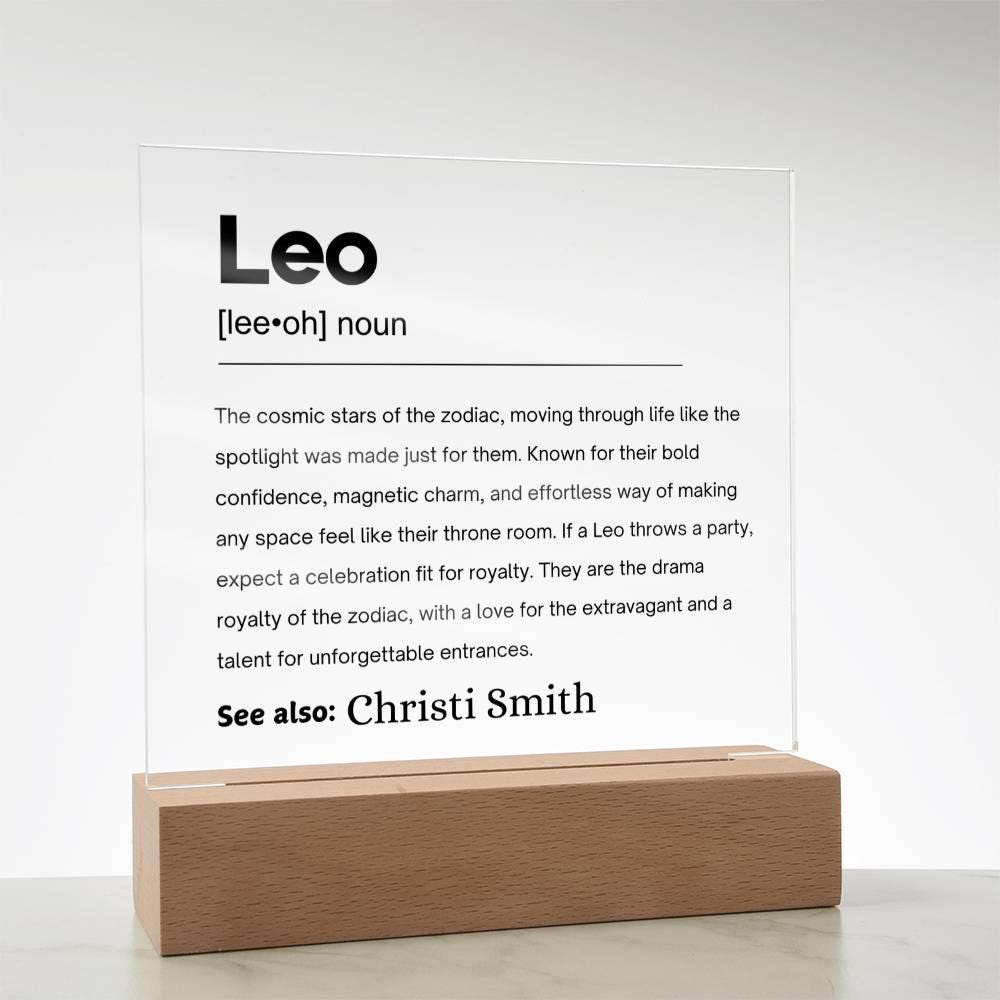 Leo Zodiac Personalized Definition Acrylic Plaque – Gift for Leo – view 8