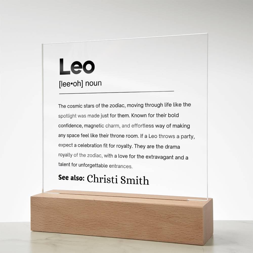 Leo Zodiac Personalized Definition Acrylic Plaque – Gift for Leo – view 7