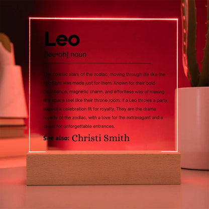 Leo Zodiac Personalized Definition Acrylic Plaque – Gift for Leo – view 10