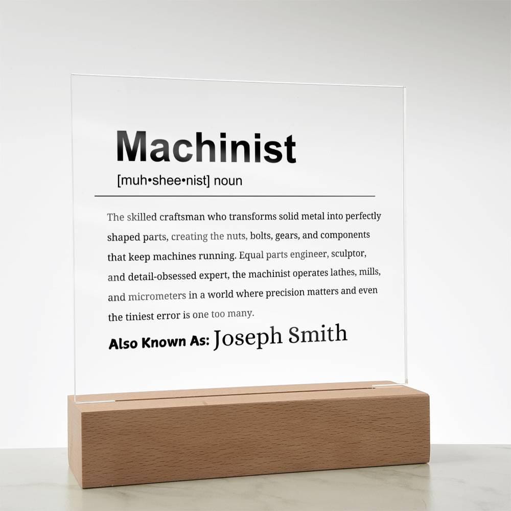 Machinist Gift Personalized Definition Acrylic Plaque – view 8