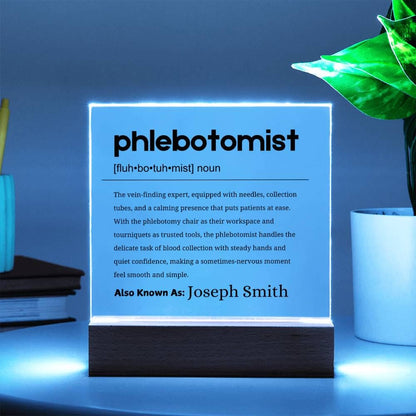 Phlebotomist Gift Personalized Definition Acrylic Plaque – view 3