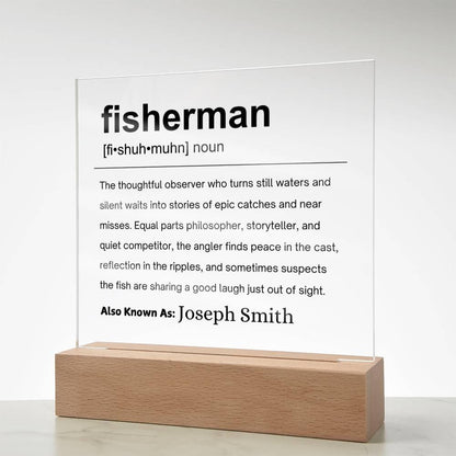 Fisherman Gift Personalized Definition Acrylic Plaque – view 8