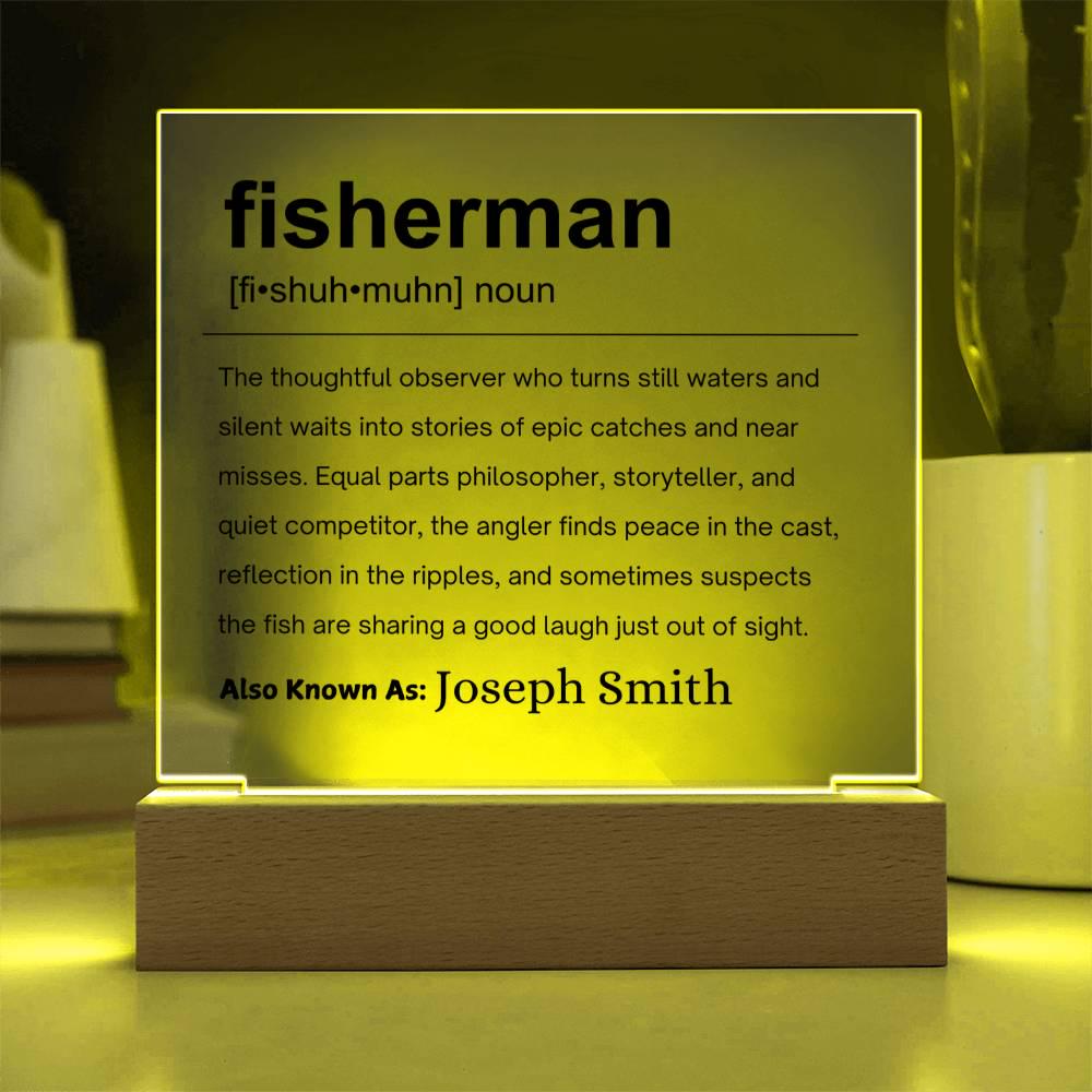 Fisherman Gift Personalized Definition Acrylic Plaque – view 4