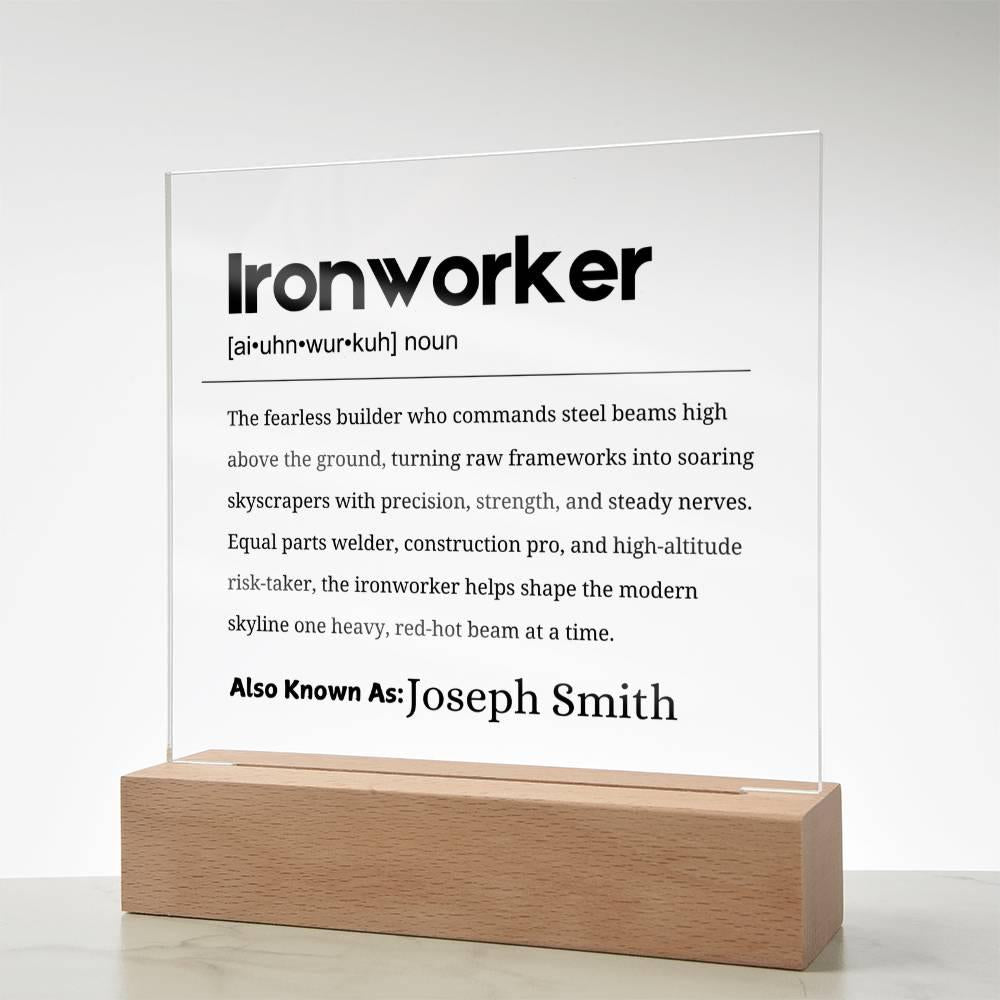 Ironworker Gift Personalized Definition Acrylic Plaque – view 2