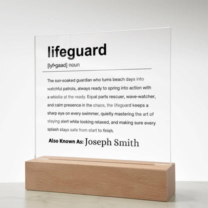 Lifeguard Gift Personalized Definition Acrylic Plaque – view 7