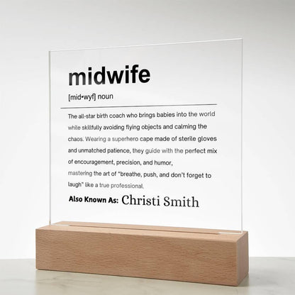 Midwife Gift Personalized Definition Acrylic Plaque – view 9