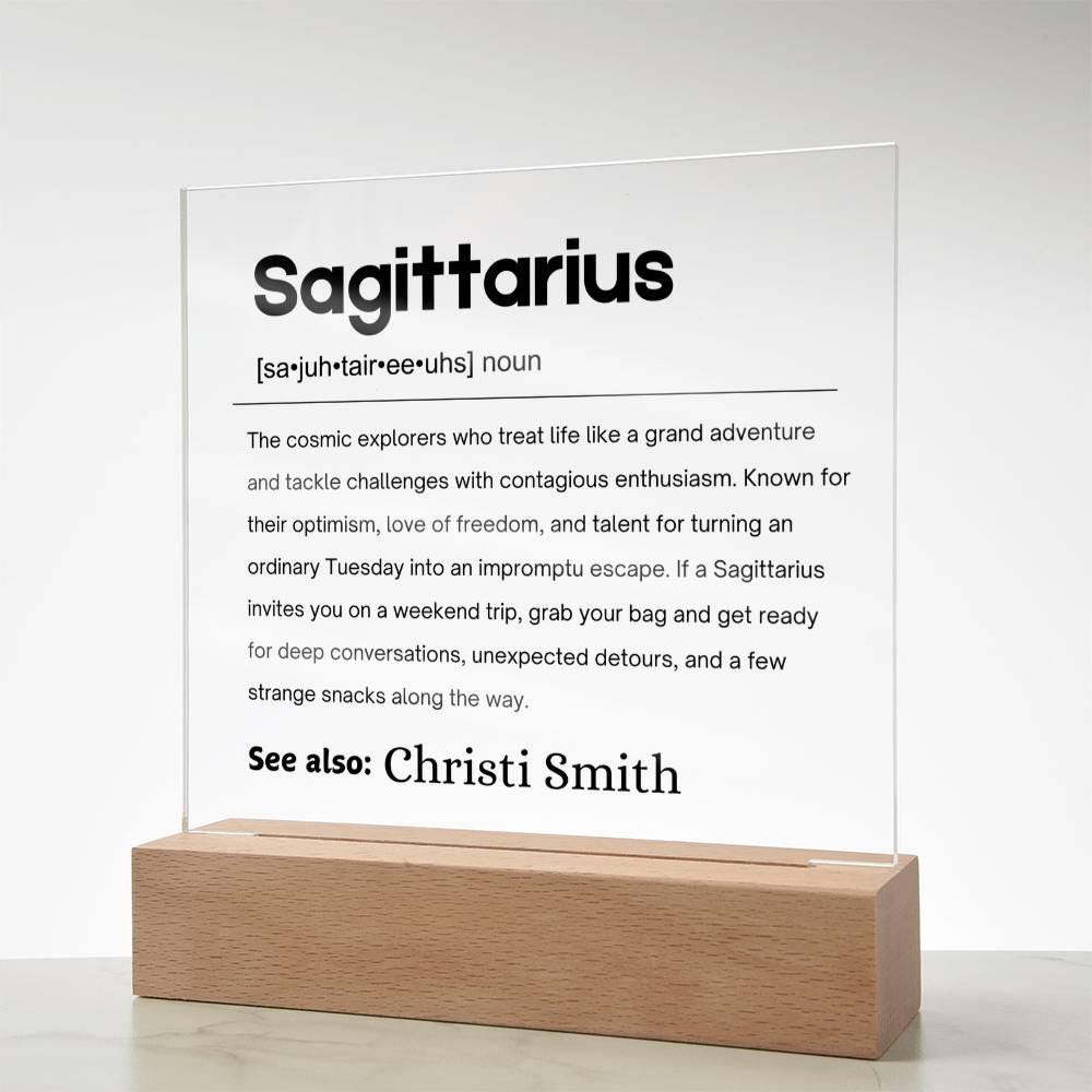 Sagittarius Zodiac Personalized Definition Acrylic Plaque – view 10