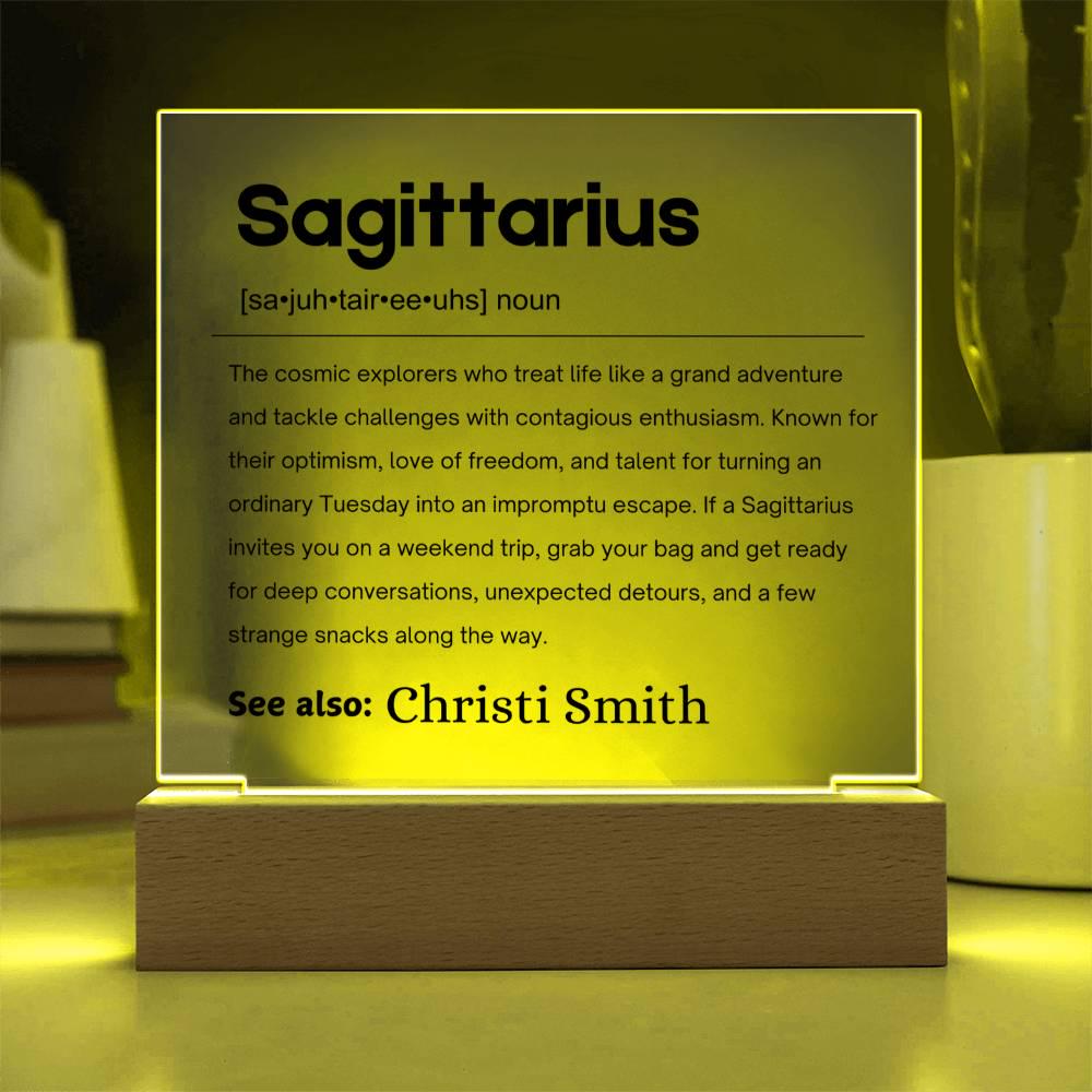 Sagittarius Zodiac Personalized Definition Acrylic Plaque – view 4
