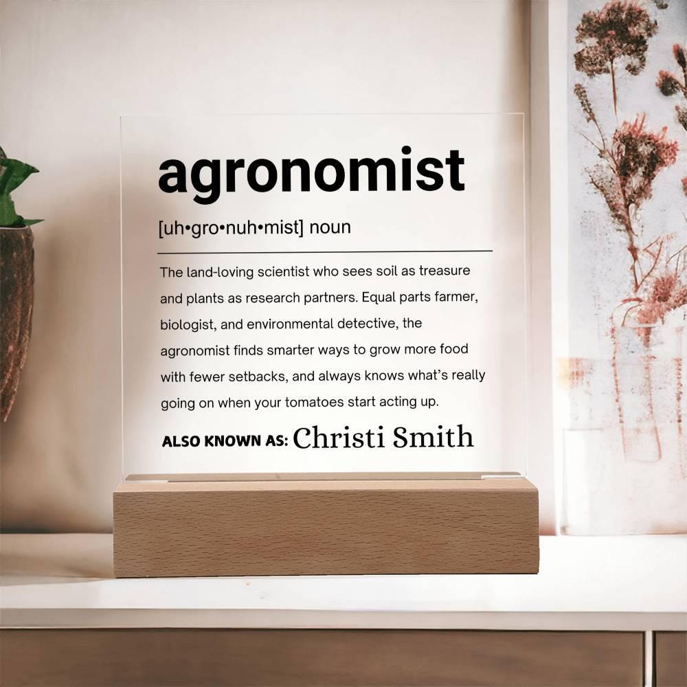 Agronomist Gift Personalized Definition Acrylic Plaque – view 2