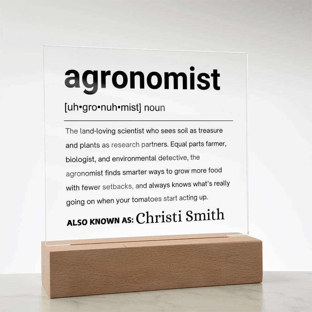 Agronomist Gift Personalized Definition Acrylic Plaque – view 8