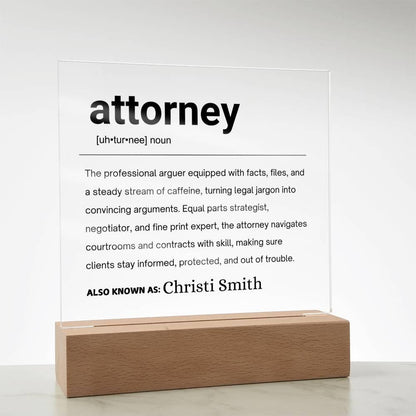 Attorney Gift Personalized Definition Acrylic Plaque – view 8