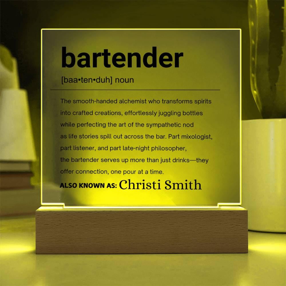 Bartender Gift Personalized Definition Acrylic Plaque – view 3