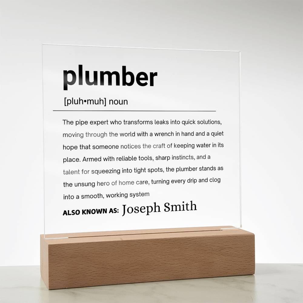 Plumber Gift Personalized Definition Acrylic Plaque – view 8
