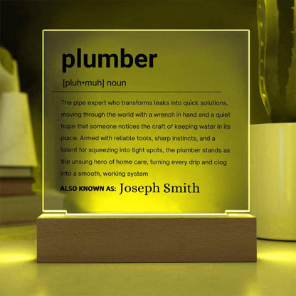 Plumber Gift Personalized Definition Acrylic Plaque – view 4