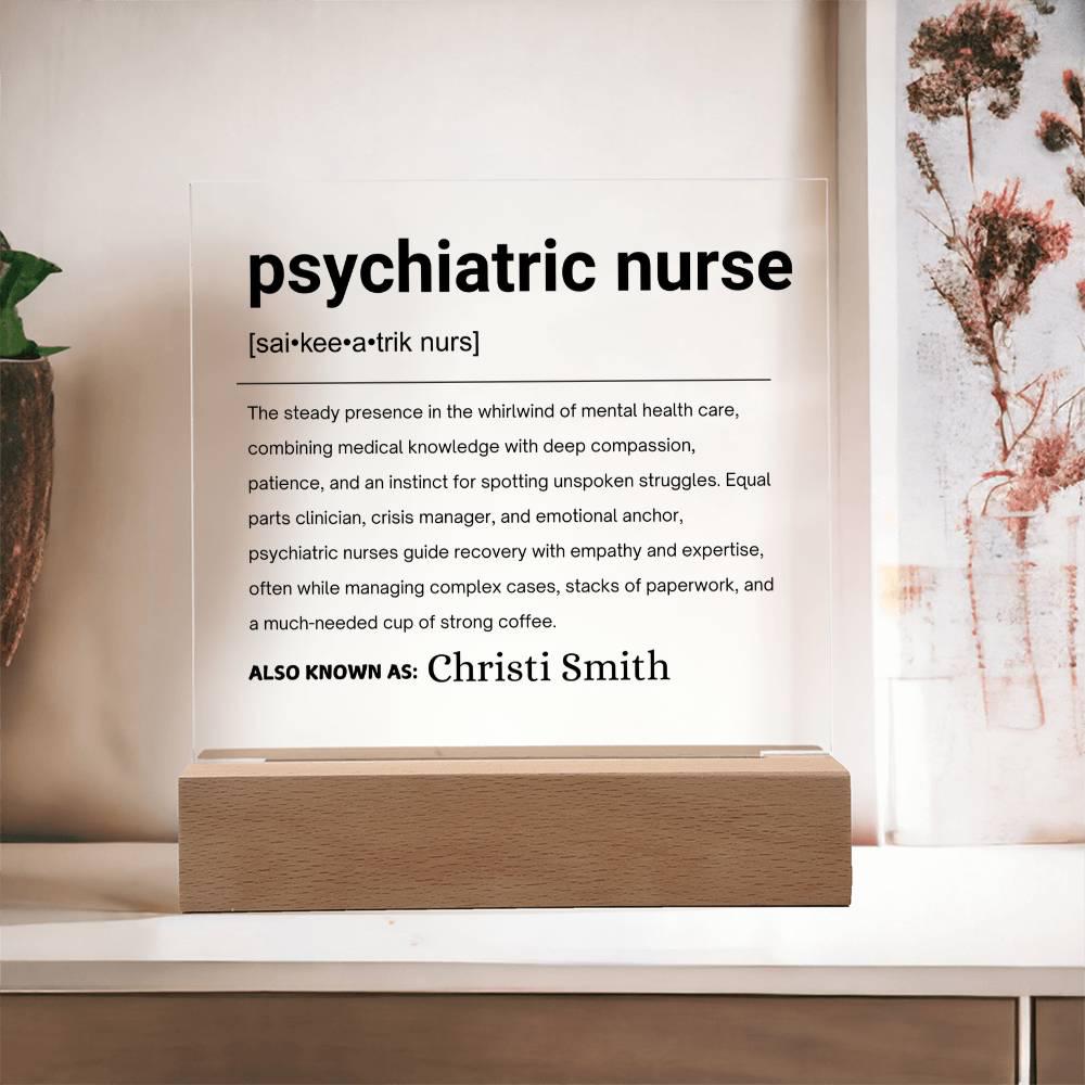 Psychiatric Nurse Gift Personalized Definition Acrylic Plaque – view 2