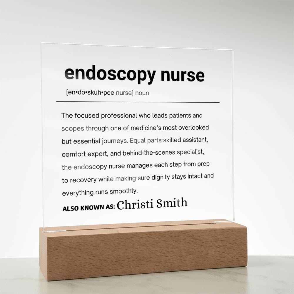 Endoscopy Nurse Gift Personalized Definition Acrylic Plaque – view 7