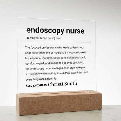 Endoscopy Nurse Gift Personalized Definition Acrylic Plaque – view 7