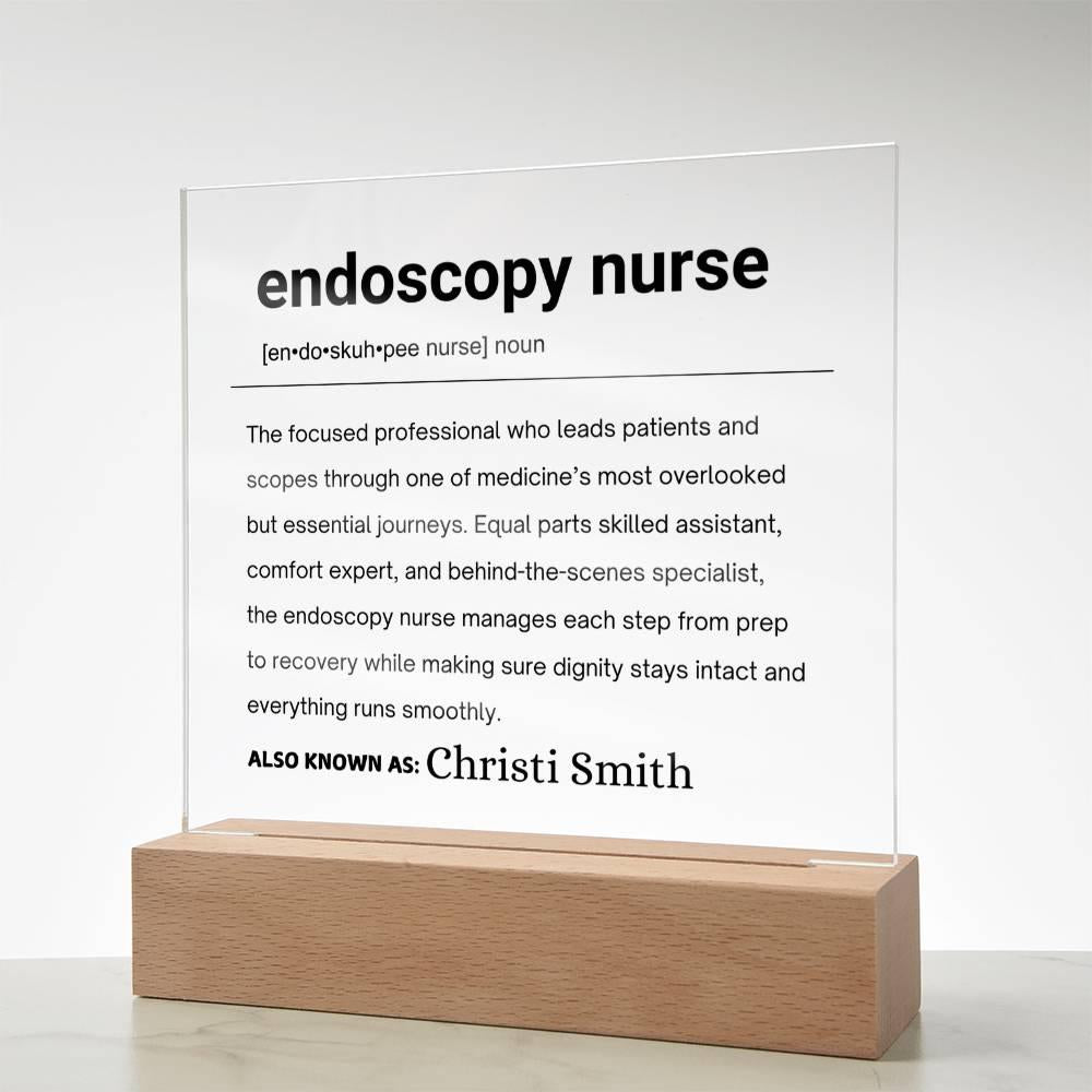 Endoscopy Nurse Gift Personalized Definition Acrylic Plaque – view 8