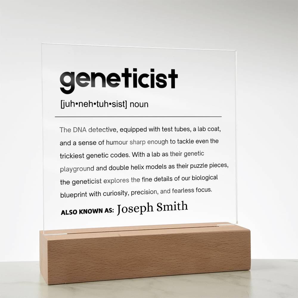 Geneticist Gift Personalized Definition Acrylic Plaque – view 7