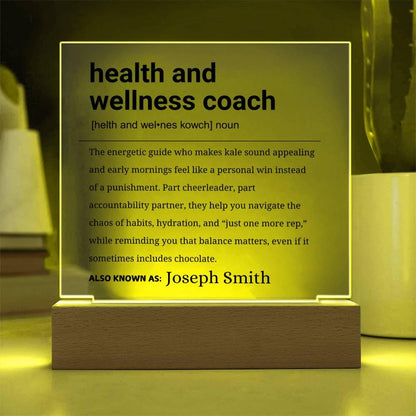Health and Wellness Coach Gift Personalized Definition Acrylic Plaque – view 3