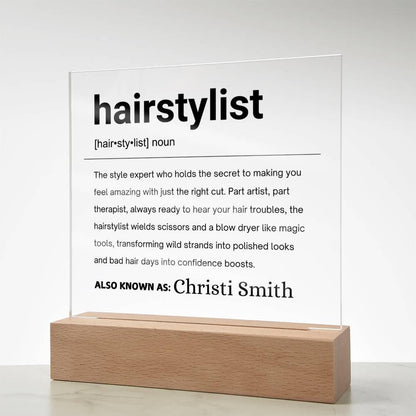 Hairstylist Gift Personalized Definition Acrylic Plaque – view 5