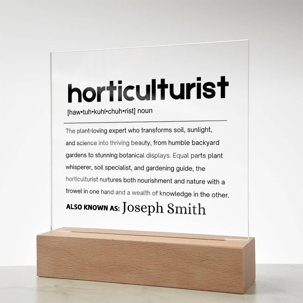 Horticulturist Gift Personalized Definition Acrylic Plaque – view 4