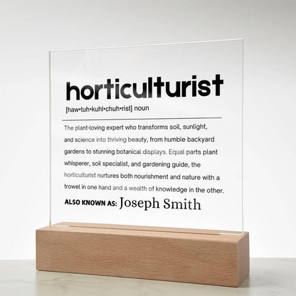 Horticulturist Gift Personalized Definition Acrylic Plaque – view 4