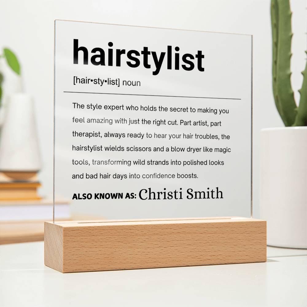 Hairstylist Gift Personalized Definition Acrylic Plaque