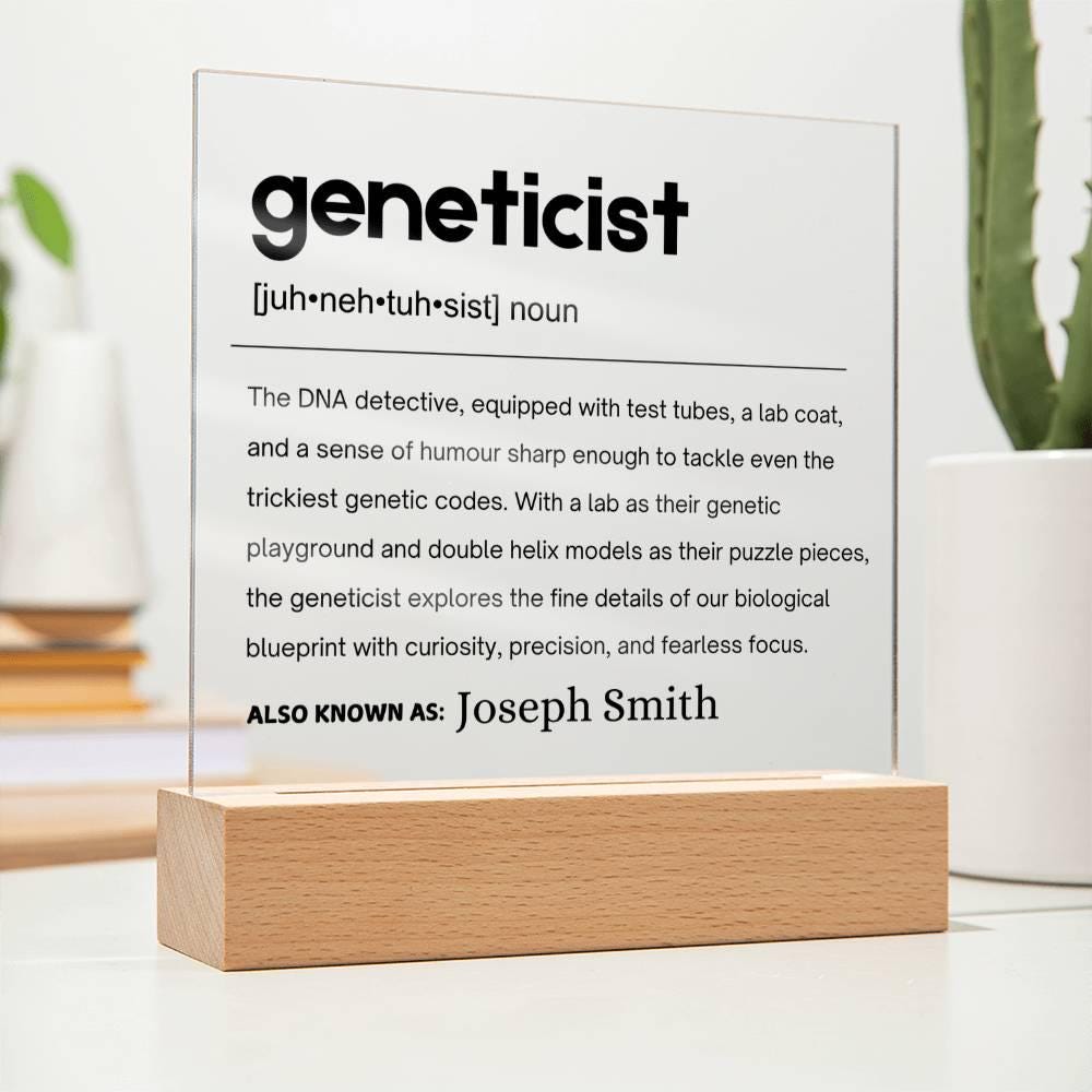 Geneticist Gift Personalized Definition Acrylic Plaque