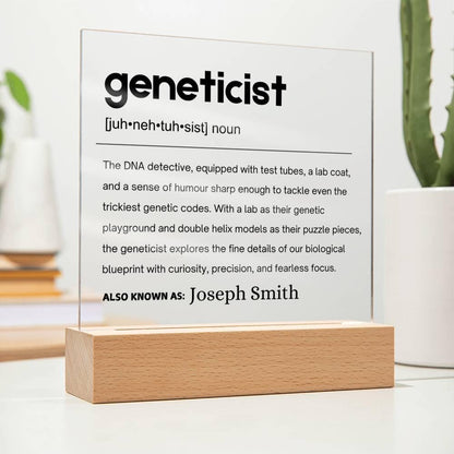 Geneticist Gift Personalized Definition Acrylic Plaque