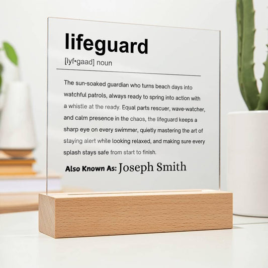 Lifeguard Gift Personalized Definition Acrylic Plaque