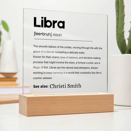 Libra Zodiac Personalized Definition Acrylic Plaque – Gift for Libra