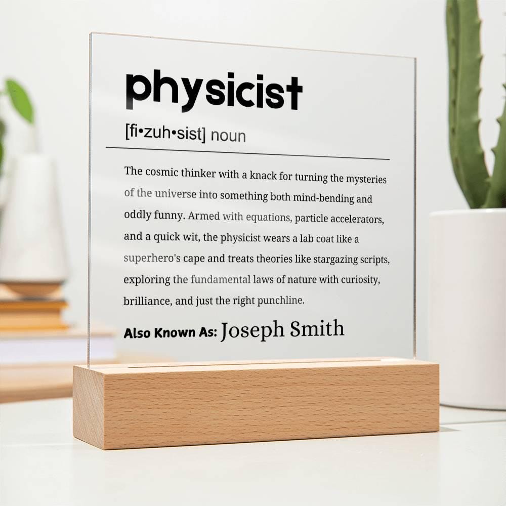 Physicist Gift Personalized Definition Acrylic Plaque
