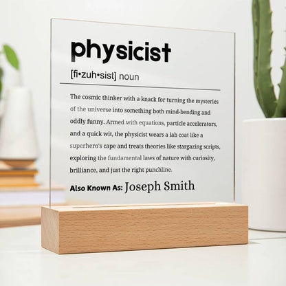 Physicist Gift Personalized Definition Acrylic Plaque