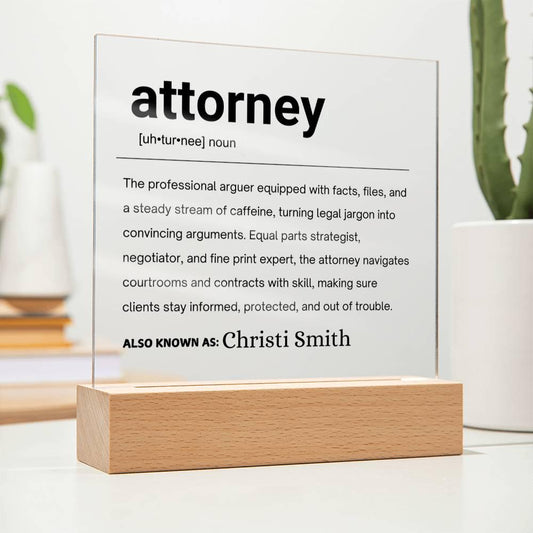 Attorney Gift Personalized Definition Acrylic Plaque