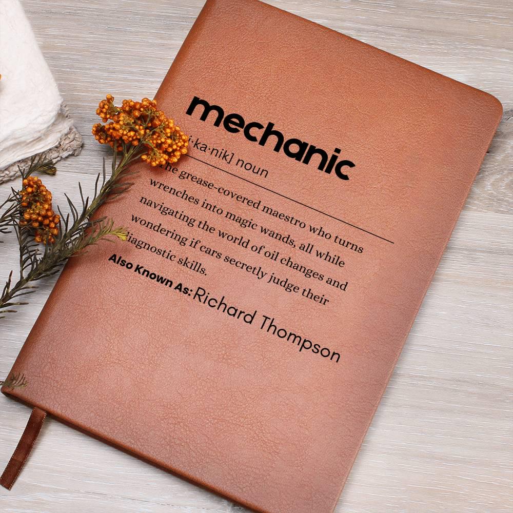 Personalized Mechanic Definition Leather Journal – view 7