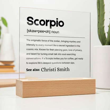 Scorpio Gift Personalized Definition Acrylic Plaque – Zodiac Plaque