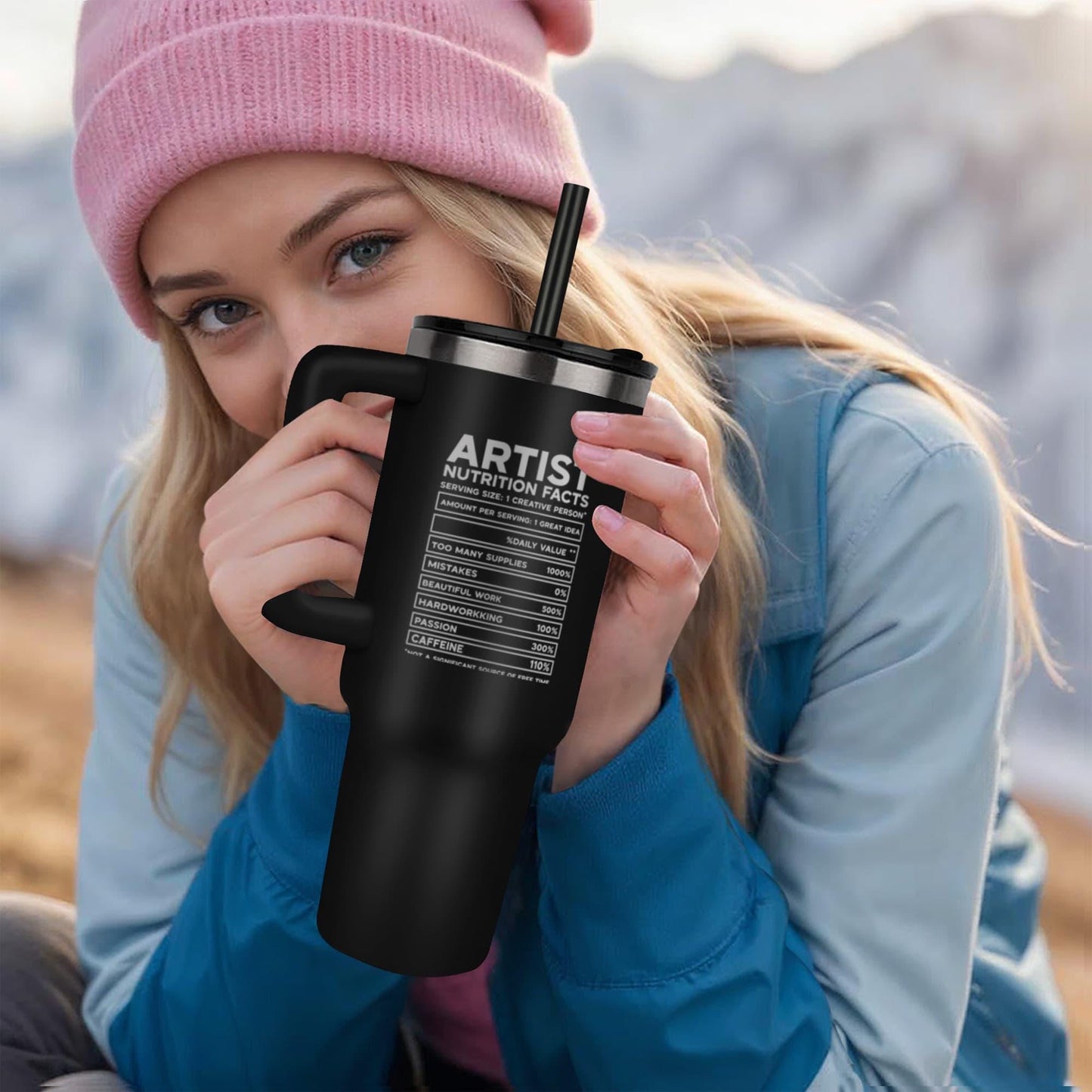 Artist 40 oz Leaser Engraved Nutrition Facts Tumbler – Gift for Artist