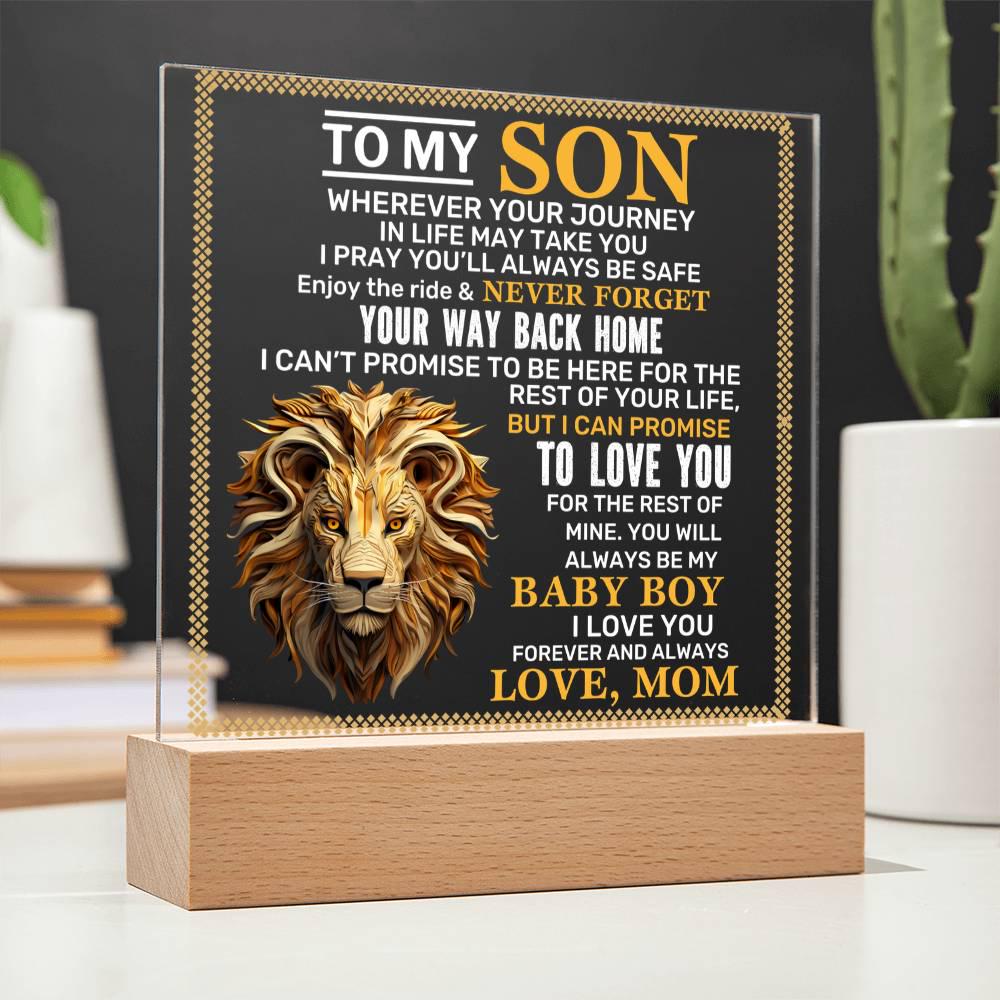 Personalized To My Son LED Acrylic Plaque – Son birthday gift – view 2