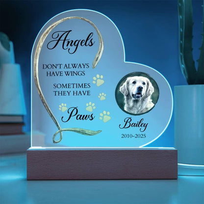 Personalized Dog Memorial Heart Acrylic Plaque – In Memory of Dog – view 3