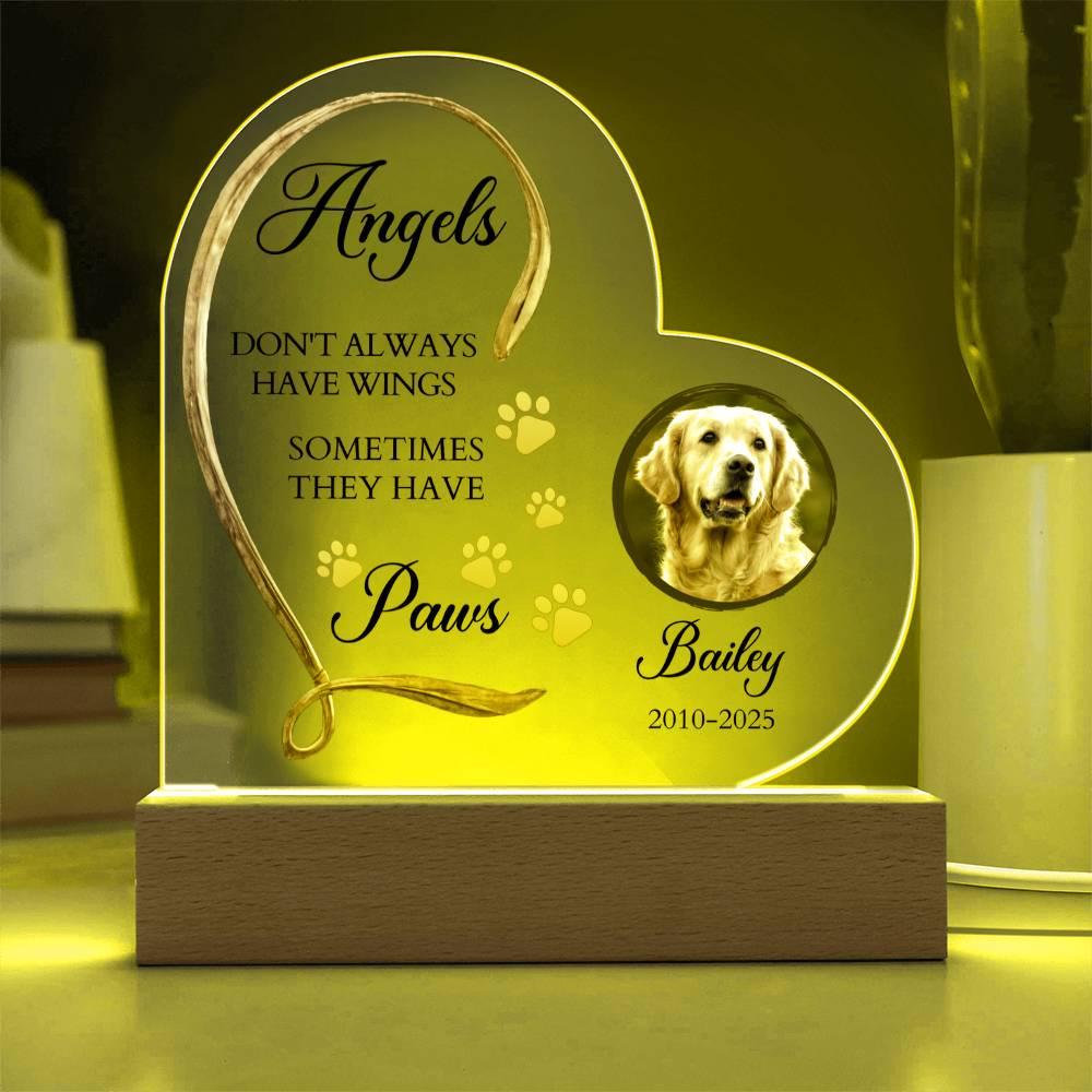 Personalized Dog Memorial Heart Acrylic Plaque – In Memory of Dog – view 8