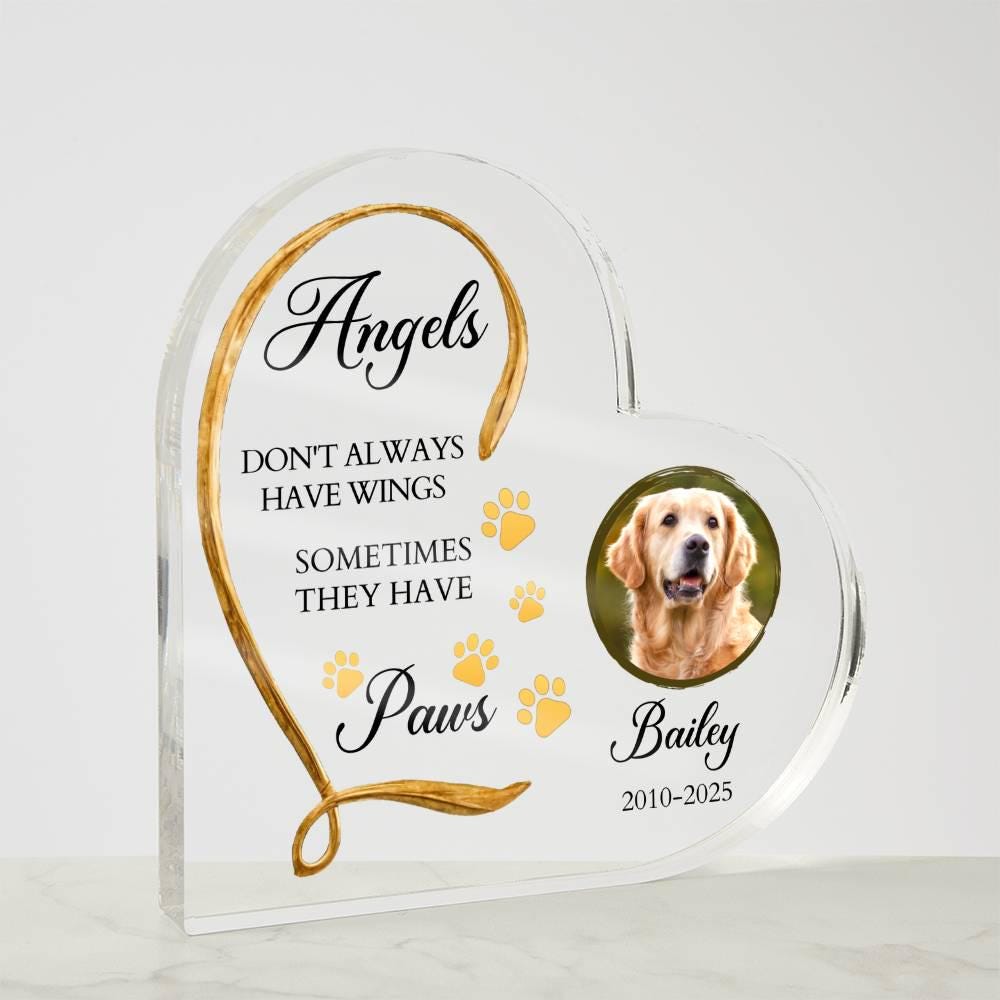 Personalized Dog Memorial Heart Acrylic Plaque – In Memory of Dog – view 10