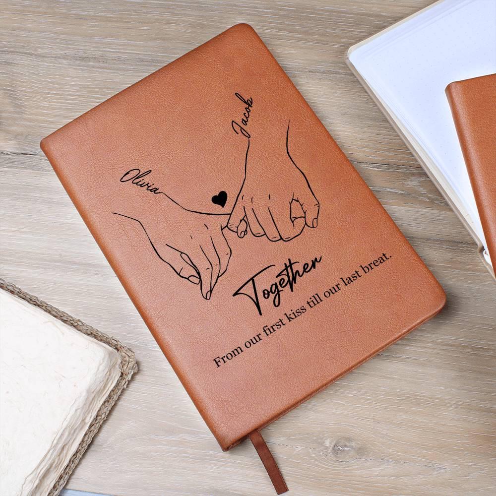 Personalized Couple Leather Journal – Custom Anniversary Gift – view 8