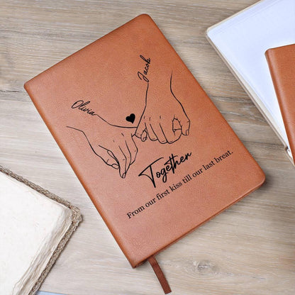 Personalized Couple Leather Journal – Custom Anniversary Gift – view 8