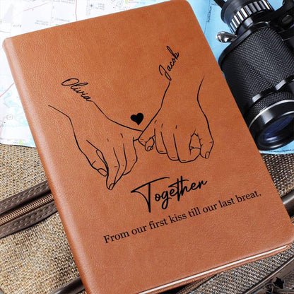 Personalized Couple Leather Journal – Custom Anniversary Gift – view 6