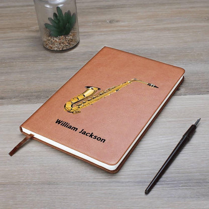 Personalized Saxophone Leather Journal – Gift for Saxophonists – view 8
