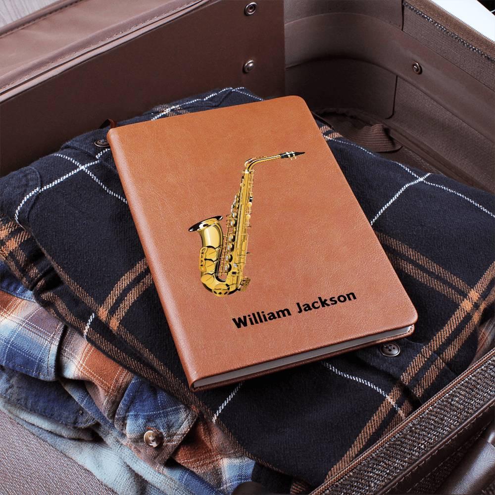 Personalized Saxophone Leather Journal – Gift for Saxophonists – view 7