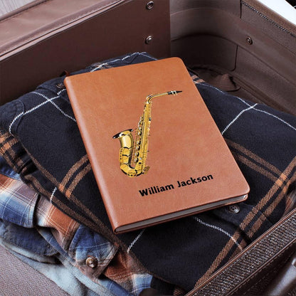 Personalized Saxophone Leather Journal – Gift for Saxophonists – view 7