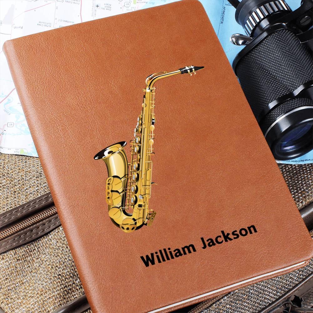 Personalized Saxophone Leather Journal – Gift for Saxophonists – view 5