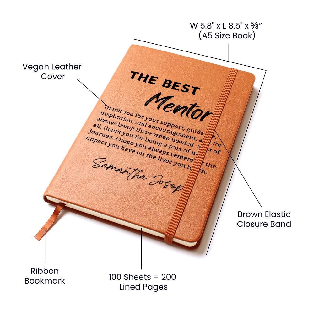 The Best Mentor Personalized Leather Journal – Gift for Teacher – view 3